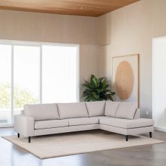 Cover 3-zits hoekbank rechts stof - grijs