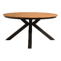 Arezzo tuintafel rond polywood teaklook 120 cm