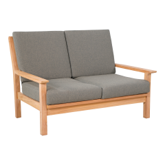 Teak loungebank teak 124cm + kussen