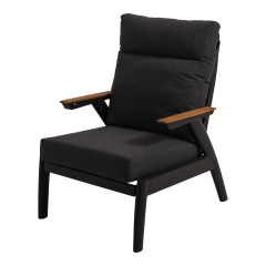 Loungestoel Florence Alu - zwart