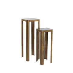 Oxe pilaar set van 2 - antiek brons/smoked glas