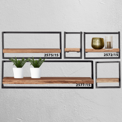 Woody metaal wandplank - bundel set van vijf 135x65 cm