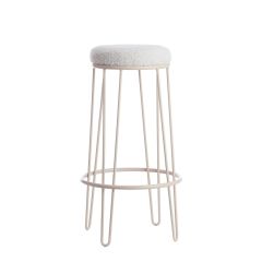 Alice barstoel Ø41x73 cm bouclé - crème/crème