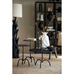 Samoa bijzettafel set van 2 - mat zwart