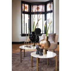 Kanae salontafel set van 2 - zand/antiek brons