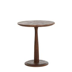 Ragusa ronde bijzettafel Ø47 cm - hout mat bruin