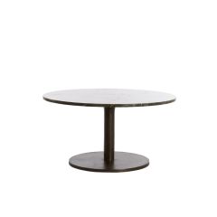 Pazo ronde salontafel Ø76 cm - donkerbruin marmer/donkerbruin