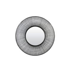 Samat spiegel Ø78x12 cm - zwart