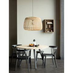 Combi-Tablo rond eiken ø120 cm + 2-standen poot vierkant