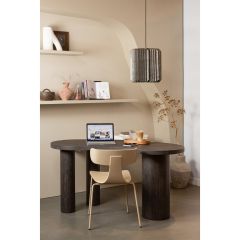 Maan organisch sidetable/bureau MDF - donkerbruin