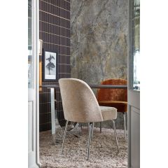 Vogue eetkamerstoel chenille - chrome poot