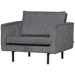 Rodeo fauteuil gestreept - zwart/grijs