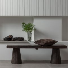 Clyde bankje hout - donkerbruin