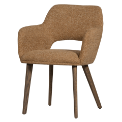 Murat eetkamerstoel geel met houten poot