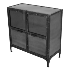 Brooklyn vitrinekast 90x40x90 metaal/glas grijs