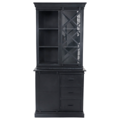 Melbourne vitrinekast 95x45x195 cm mangohout zwart