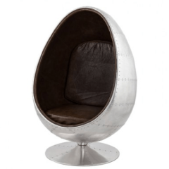 Cocoon stoel aluminium cognac