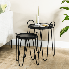 Daito ronde salontafel zwart | set van 2 van het woonmerk Vurna