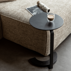 Bijzettafel Floor Hout/Metaal Zwart