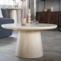 Ronde salontafel Aime - Ø70x38 cm - travertin