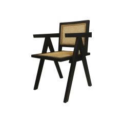 Mahonie eetkamerstoel rotan naturel