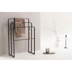 Runo staand handdoekenrek - zwart