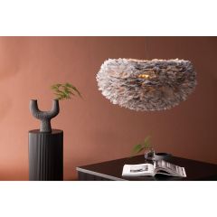 Rumi ronde hanglamp - ø 75 cm - grijze veren