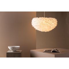 Rumi ronde hanglamp - ø 75 cm - witte veren