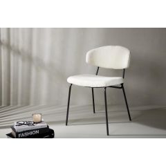 Tiko eetkamerstoel - teddy - wit