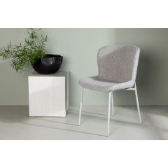 Miko eetkamerstoel - boucle - wit