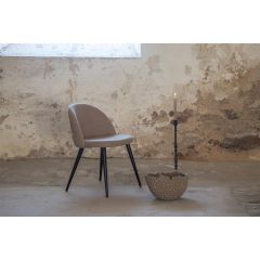 Zako eetkamerstoel - ruitpatroon - linnnenlook - beige