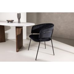 Melsa eetkamerstoel - velvet - zwart