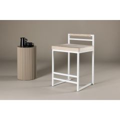 Pano barkruk 58 cm - velvet - beige