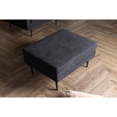 Kira hocker - linnen - zwart