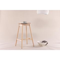 Nika barkruk 76 cm - rubberhout - naturel