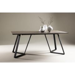 Mako rechthoekige eettafel - 180 x 90 cm - donkerbruin/zwart