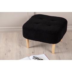 Kai poef - teddy - zwart