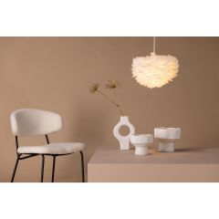Rumi ronde hanglamp - ø 30 cm - witte veren