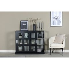 Pesro vitrinekast - 120 x 95 cm - zwart