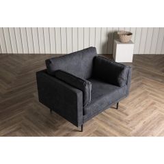 Kora fauteuil - linnen - zwart