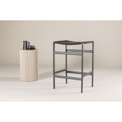 Polsty barkruk 63 cm - rattan - zwart