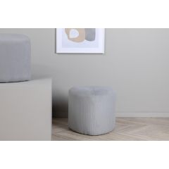 Troy poef - rib - zwart