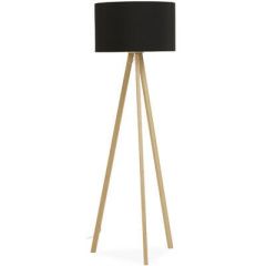 Vloerlamp Flori naturel-zwart