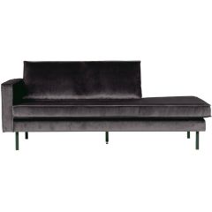 Daybed Rodeo Velvet Left Antraciet