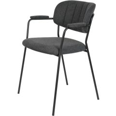 Viken armstoel stof - zwart onderstel