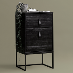 Nachtkastje Zola met Lade / Deur Geborsteld Diep Zwart