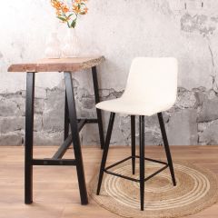 Gaby barkruk 65 cm bouclé ivoor