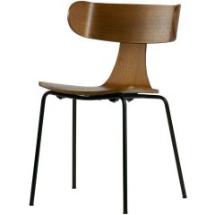 Houten Stoel Form Met Metalen Poot Bruin
