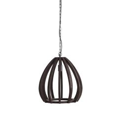 Barsia hanglamp Ø40x42 cm - hout donkerbruin