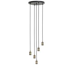 Madelin hanglamp 5L Ø35xmax145 cm - antiek brons
